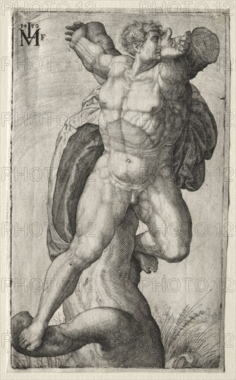 L'Homme Crucific, 1550. Melchior Lorichs (German, 1527-aft 1594), after Michelangelo Buonarroti (Italian, 1475-1564). Engraving