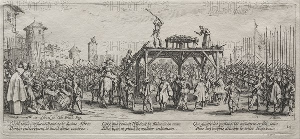 The Large Miseries of War:  Execution on the Wheel, 1633. Jacques Callot (French, 1592-1635). Etching
