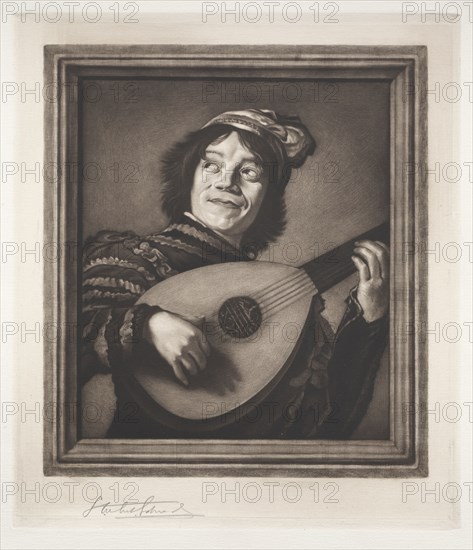 The Lute Player, 19th-20th century. Samuel Arlent-Edwards (American, 1862-1938). Mezzotint