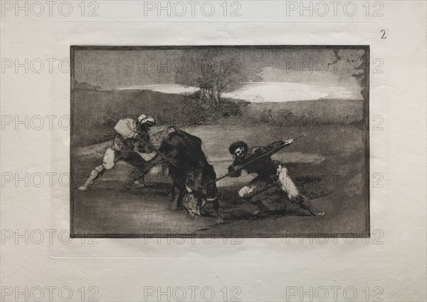 Bullfights:  Another Way of Hunting on Foot, 1876. Francisco de Goya (Spanish, 1746-1828). Engraving