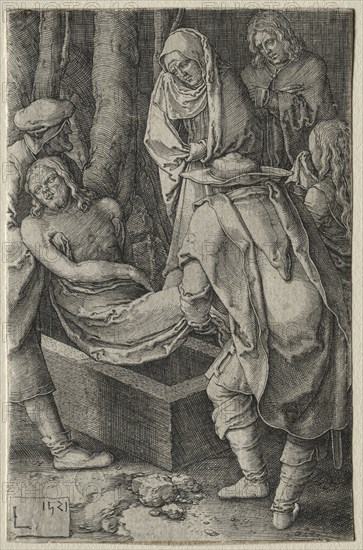 The Passion: The Burial of Christ, 1521. Lucas van Leyden (Dutch, 1494-1533). Engraving