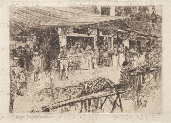 Old Market, Florence, 19th-20th century. Otto H. Bacher (American, 1856-1909). Etching