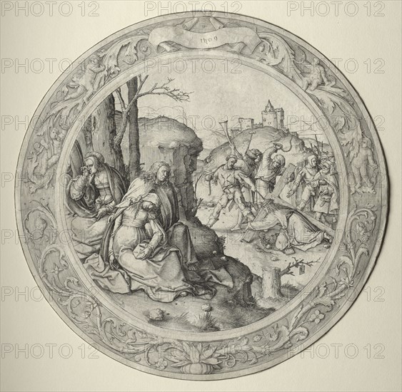 The Round Passion: Christ Carrying the Cross, 1509. Lucas van Leyden (Dutch, 1494-1533). Engraving