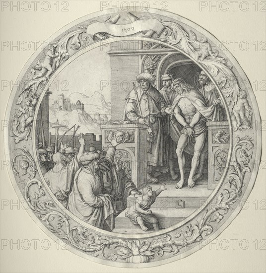 The Round Passion: Christ Presented to the People, 1509. Lucas van Leyden (Dutch, 1494-1533). Engraving