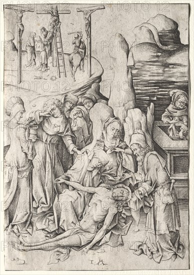 The Passion:  Descent from the Cross. Israhel van Meckenem (German, c. 1440-1503). Engraving