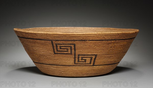 Food Bowl, c 1875- 1924. California, Mission, Late 19th- Early 20th century. Coiled; overall: 14.8 x 41 cm (5 13/16 x 16 1/8 in.).