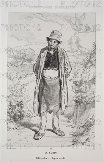 Le Lundi. Paul Gavarni (French, 1804-1866). Lithograph