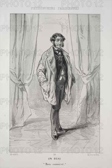 Un Beau. Paul Gavarni (French, 1804-1866). Lithograph