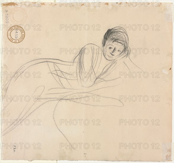 Reclining Woman, 1915. Jean Louis Forain (French, 1852-1931). Black crayon?; sheet: 19.1 x 20.5 cm (7 1/2 x 8 1/16 in.).