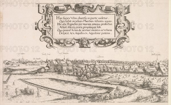 Panoramic View of Nuremberg:  Left Portion, 1552. Hanns Lautensack (German, 1524-1566). Etching