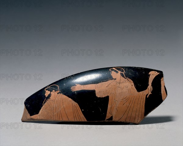 Fragment of a Kylix, 400s BC. Greece, Attic, 5th Century BC. Earthenware; overall: 14.5 cm (5 11/16 in.).