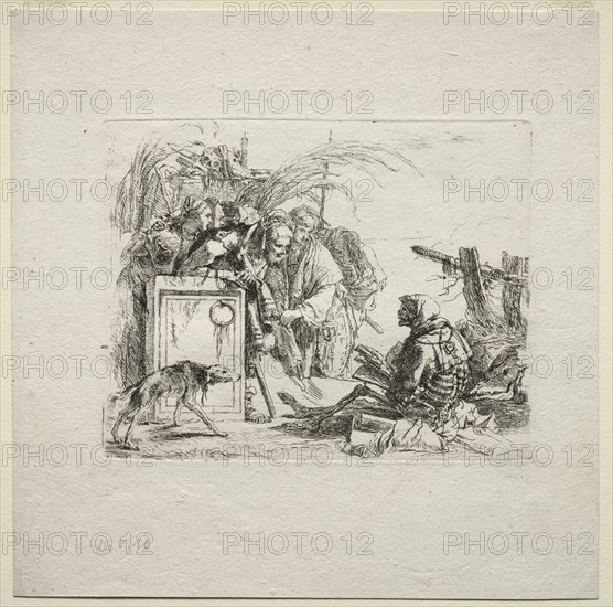 Various Caprices:  Death Giving Audience, 1785. Giovanni Battista Tiepolo (Italian, 1696-1770). Etching