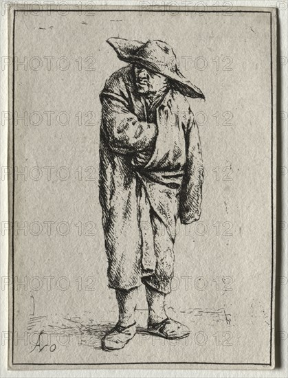 Peasant with his hand in his cloak. Adriaen van Ostade (Dutch, 1610-1684). Etching