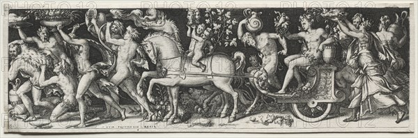 Combats and Triumphs. Etienne Delaune (French, 1518/19-c. 1583). Engraving; image: 6.5 x 21.9 cm (2 9/16 x 8 5/8 in.); secondary support: 7 x 22.5 cm (2 3/4 x 8 7/8 in.)