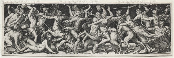 Combats and Triumphs. Etienne Delaune (French, 1518/19-c. 1583). Engraving; image: 6.6 x 21.9 cm (2 5/8 x 8 5/8 in.); secondary support: 7.1 x 22.5 cm (2 13/16 x 8 7/8 in.)