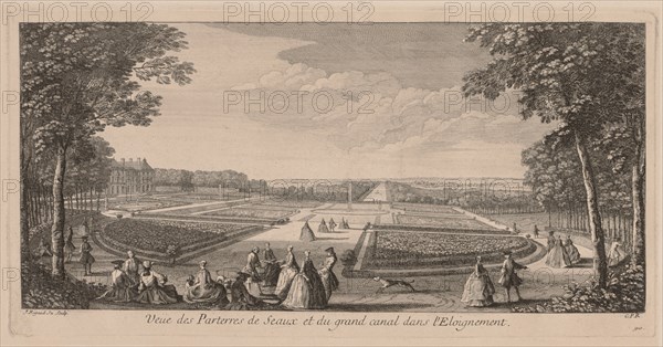 Flower Gardens of Seaux. Jacques Rigaud (French, 1681-1754). Engraving