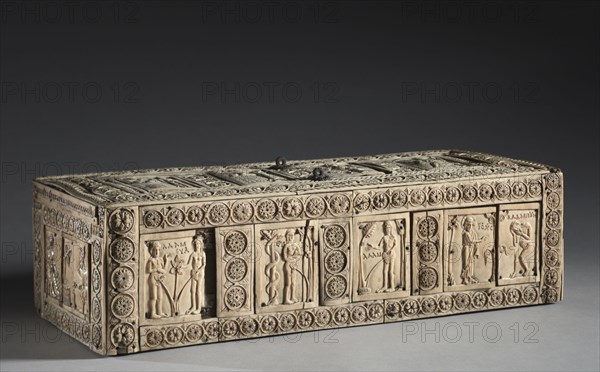 Ivory Box with Scenes of Adam and Eve, 1000-1100s. Byzantium, Constantinople, Byzantine period, 11th-12th century. Ivory, wood; overall: 14.3 x 46.7 x 20.3 cm (5 5/8 x 18 3/8 x 8 in.).