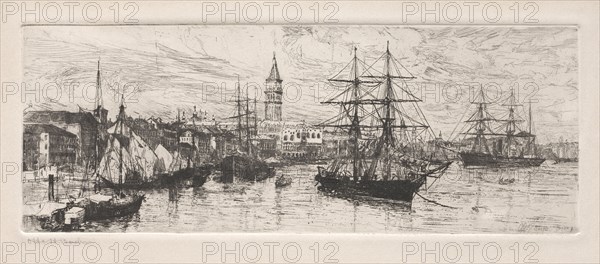 Shipping and the Ducal Palace, 1888. Otto H. Bacher (American, 1856-1909). Etching