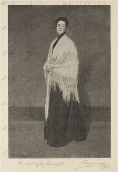 Lady with Shawl. Henry Wolf (American, 1852-1916). Wood engraving