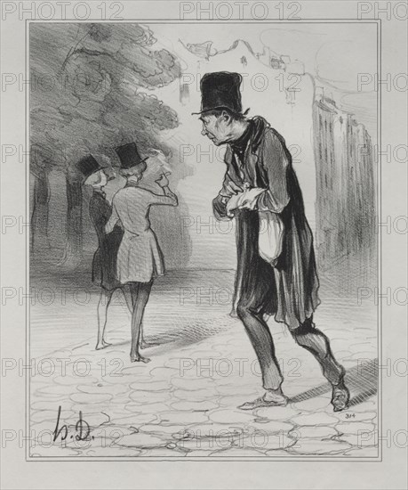 published in le Charivari (no. du 5 décembre 1841): The Bohemians of Paris, plate 4:  The Collector of Cigar Stubs, 5 December 1841. Honoré Daumier (French, 1808-1879), Aubert. Lithograph; sheet: 35.9 x 27.4 cm (14 1/8 x 10 13/16 in.); image: 23.9 x 19.3 cm (9 7/16 x 7 5/8 in.)