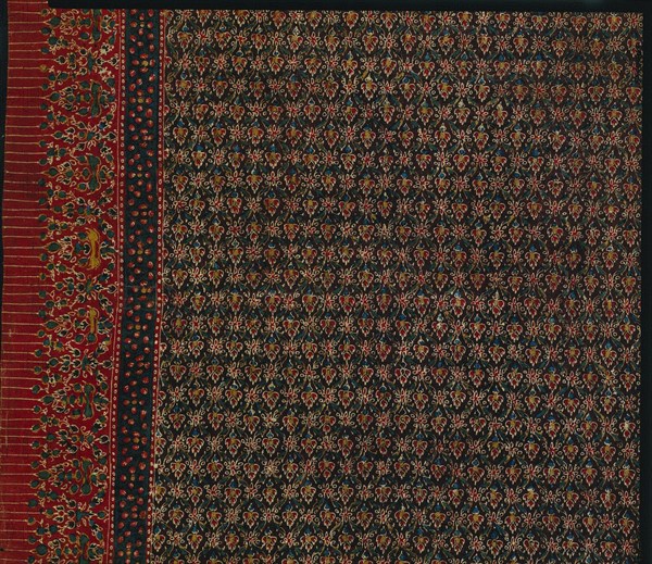 Loin Cloth "Pha nung" or Cloth for Wrapped Garment, late 1800s - early 1900s. India, East Coast, late 19th - early 20th century. Tabby weave, mordant resist and batik; cotton; overall: 97.8 x 325.1 cm (38 1/2 x 128 in.)