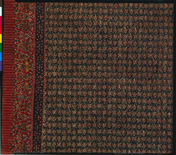 Loin Cloth "Pha nung" or Cloth for Wrapped Garment, late 1800s - early 1900s. India, East Coast, late 19th - early 20th century. Tabby weave, mordant resist and batik; cotton; overall: 97.8 x 325.1 cm (38 1/2 x 128 in.)