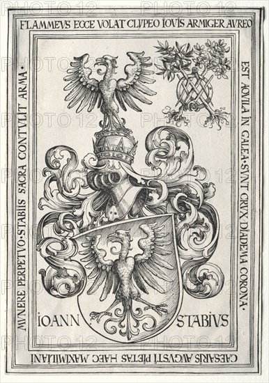 Coat of Arms of Johann Stabius. Wolf Traut (German, c. 1486-1520). Woodcut