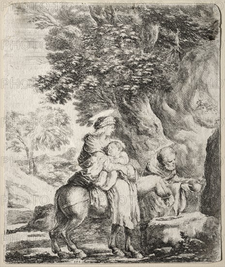 Flight into Egypt. Stefano Della Bella (Italian, 1610-1664). Etching