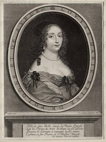 Marie Louise de Gonzague, Reine de Pologne, 1653. Robert Nanteuil (French, 1623-1678). Engraving