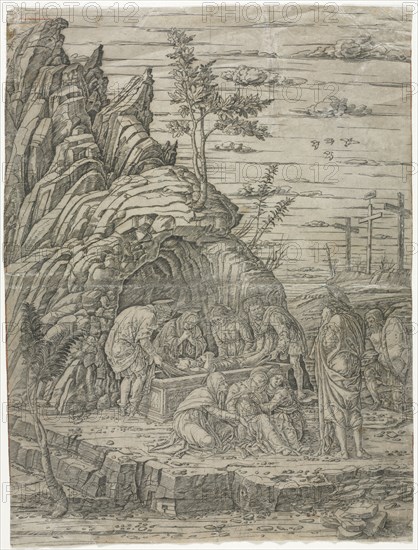 The Entombment with the Four Birds. School of Andrea Mantegna (Italian, 1431-1506). Engraving