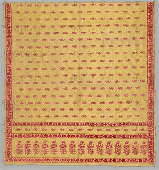 Part of a Sari, 1800s - early 1900s. India, Surat, 19th - 20th century. Brocade, silk; overall: 118.1 x 109.2 cm (46 1/2 x 43 in.)