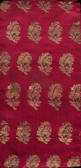 Brocaded Book Cover, 1800s. India, 19th century. Brocade; overall: 29.2 x 14 cm (11 1/2 x 5 1/2 in.)