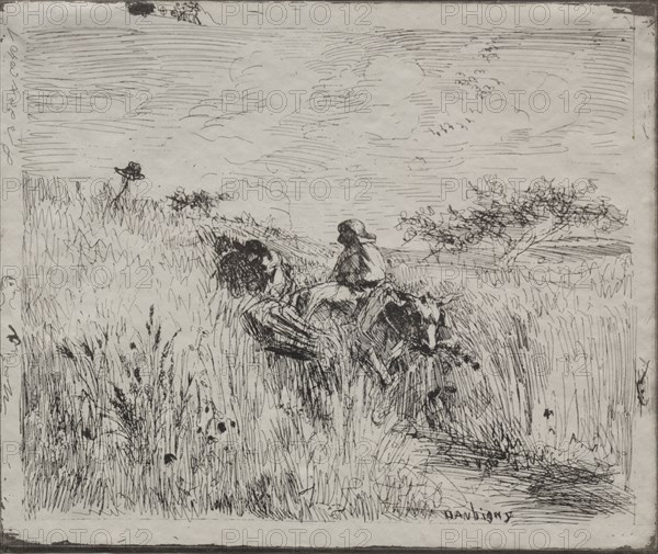 Path Through the Grain Field, original impression 1862, printed in 1921. Charles François Daubigny (French, 1817-1878). Cliché-verre; sheet: 16.8 x 20 cm (6 5/8 x 7 7/8 in.)