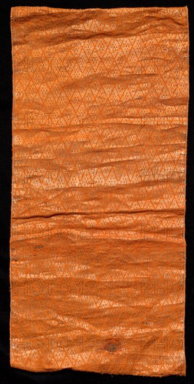 Piece of a Turban (Pugri), 1800s. India, Chanderi, 19th century. Cotton with metal woven in diamond design; overall: 49.5 x 20.3 cm (19 1/2 x 8 in.)