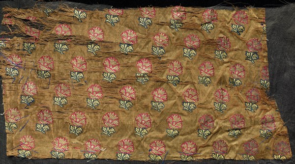 Book Cover, 1800s. India, 19th century. Brocade, "kimkhwab"; silk, cotton, gold thread; overall: 14 x 22.9 cm (5 1/2 x 9 in.)