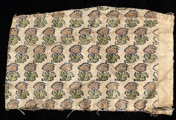 Fragment, 1800s. India, 19th century. Brocade; silk and metal; overall: 8.3 x 13.3 cm (3 1/4 x 5 1/4 in.)
