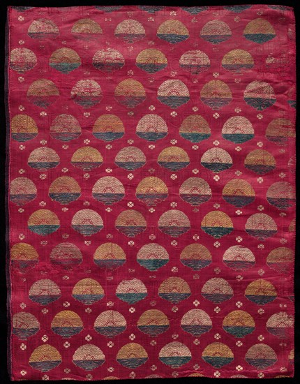Brocade, 1700s or 1800s. India, Surat or Benares ?, 18th or 19th century. Brocade, "kimkhwab"; silk with gold and silver; overall: 49.5 x 38.7 cm (19 1/2 x 15 1/4 in.).