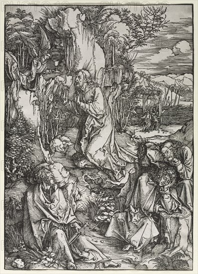 The Large Passion: Christ on the Mount of Olives, c. 1497-1500. Albrecht Dürer (German, 1471-1528). Woodcut