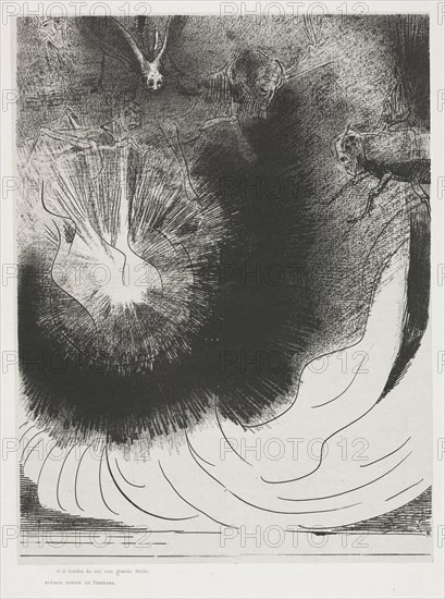 The Apocalypse of Saint John:  There fell from Heaven a great Star, burning as a Torch, 1899. Odilon Redon (French, 1840-1916). Lithograph