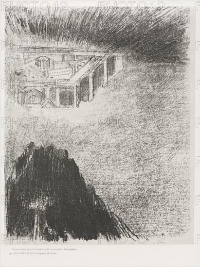 The Apocalypse of Saint John:  And I, John, saw the Holy City, New Jerusalem, coming down from God and out of Heaven, 1899. Odilon Redon (French, 1840-1916). Lithograph