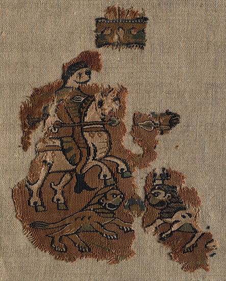 Fragmentary Segmentum from a Tunic, 750 - 799. Egypt, Abbasid period, second half of the 8th century. Tapestry; linen and wool; overall: 16.9 x 13.1 cm (6 5/8 x 5 3/16 in.)