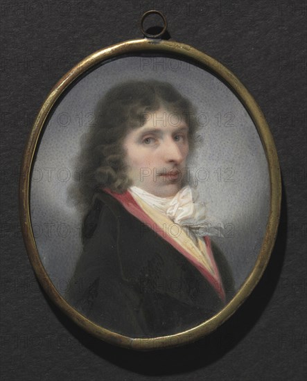 Portrait of a Man, c. 1795. Austria, Viennese School, late 18th century. Watercolor on ivory in a gilt metal mount; framed: 7.2 x 6 cm (2 13/16 x 2 3/8 in.); unframed: 6.7 x 5.6 cm (2 5/8 x 2 3/16 in.).