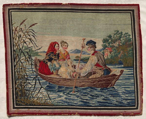 Embroidery Picture, 1850. America, 19th century. Embroidery: wool and silk; average: 28 x 34.3 cm (11 x 13 1/2 in.).