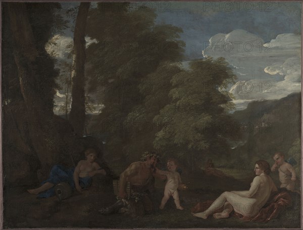 Nymphs and a Satyr (Amor Vincit Omnia), c. 1625-1627. Nicolas Poussin (French, 1594-1665). Oil on canvas; framed: 121 x 152 x 7 cm (47 5/8 x 59 13/16 x 2 3/4 in.); unframed: 97 x 127.5 cm (38 3/16 x 50 3/16 in.).