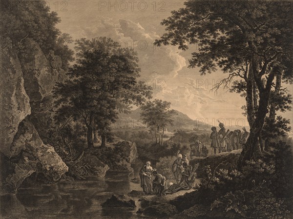 Philip Baptising the Eunuch, 1772. John Browne (British, 1741-1801). Engraving