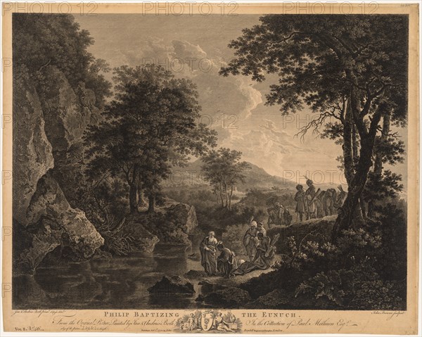 Philip Baptising the Eunuch, 1772. John Browne (British, 1741-1801). Engraving