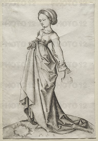 The Second of the Foolish Virgins. Martin Schongauer (German, c.1450-1491). Engraving