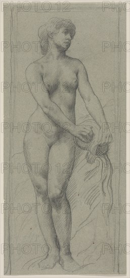 Nude Woman. Alphonse Legros (French, 1837-1911). Pencil;