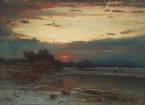 A Winter Sky, 1866. George Inness (American, 1825-1894). Oil on canvas; framed: 82 x 102 x 11.5 cm (32 5/16 x 40 3/16 x 4 1/2 in.); unframed: 56 x 77.5 cm (22 1/16 x 30 1/2 in.).