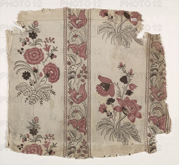 Strip of Woodblock Printed Linen, c. 1785. France, late 18th century. Woodblock print on linen; overall: 38.1 x 78.7 cm (15 x 31 in.)